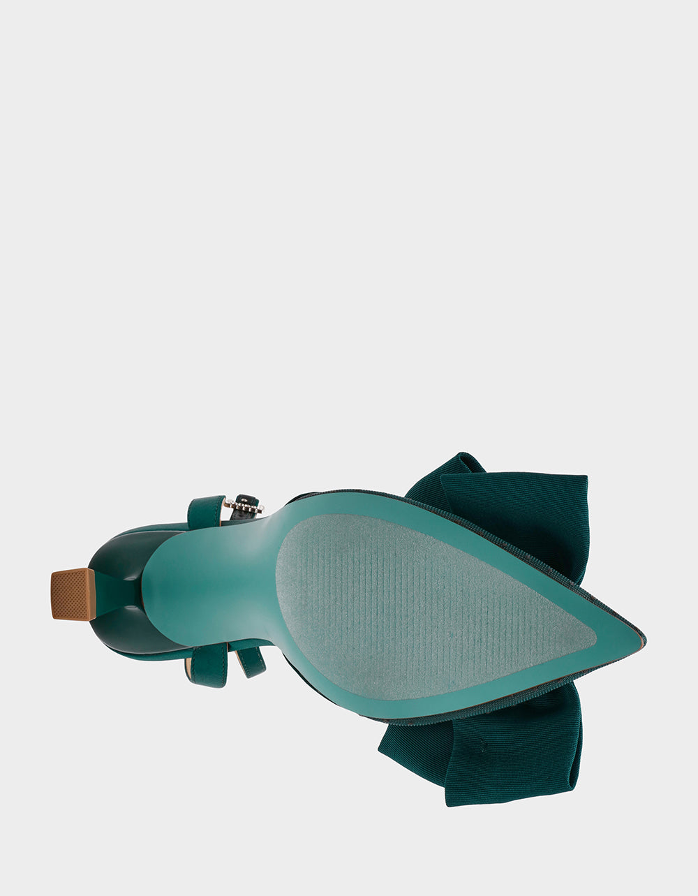 MARK EMERALD Pointed-Toe Mesh Pump Rhinestone Bow Women's Heel