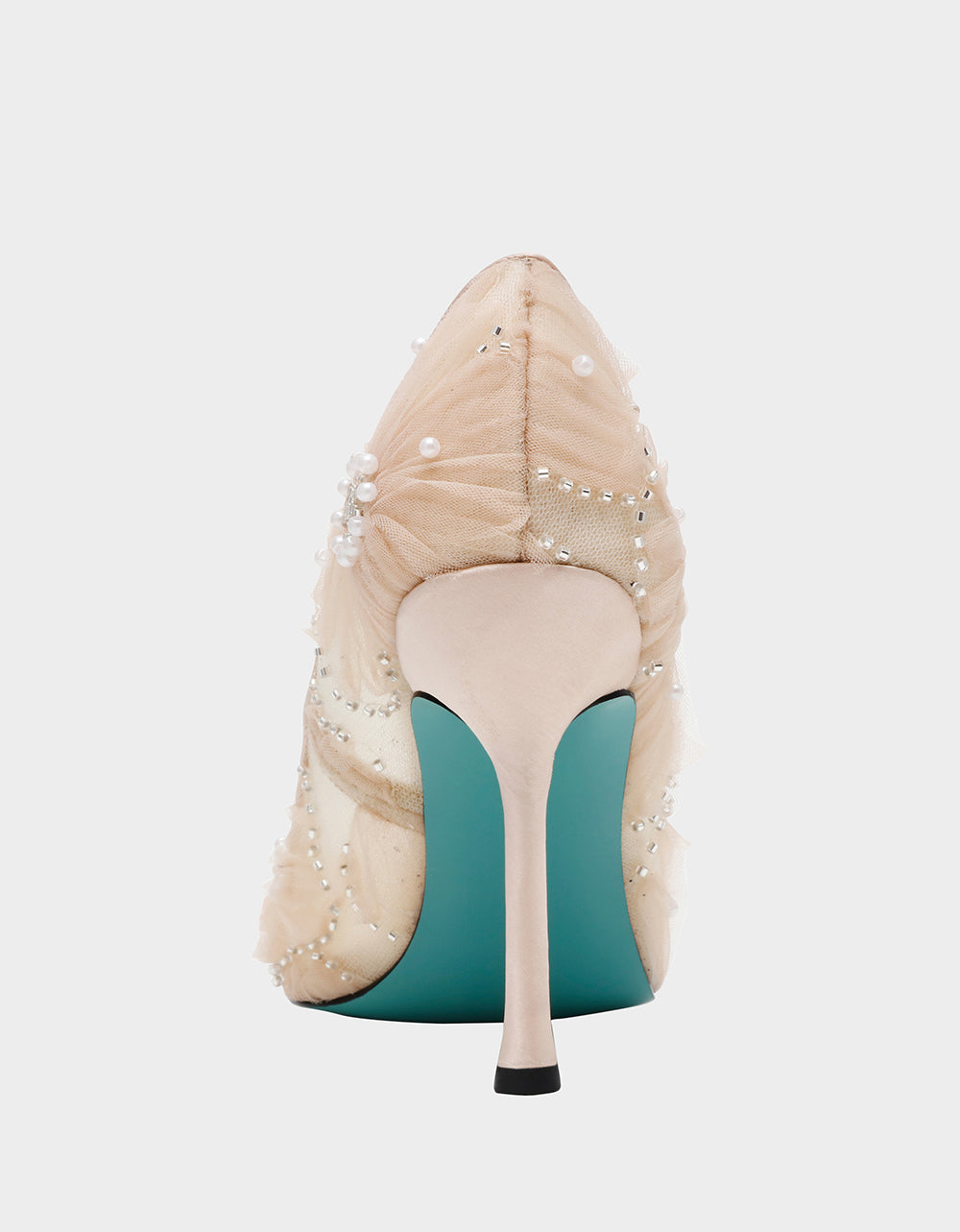 ROXIE Nude Pointed-Toe Mesh Stiletto Pump Women's Heel