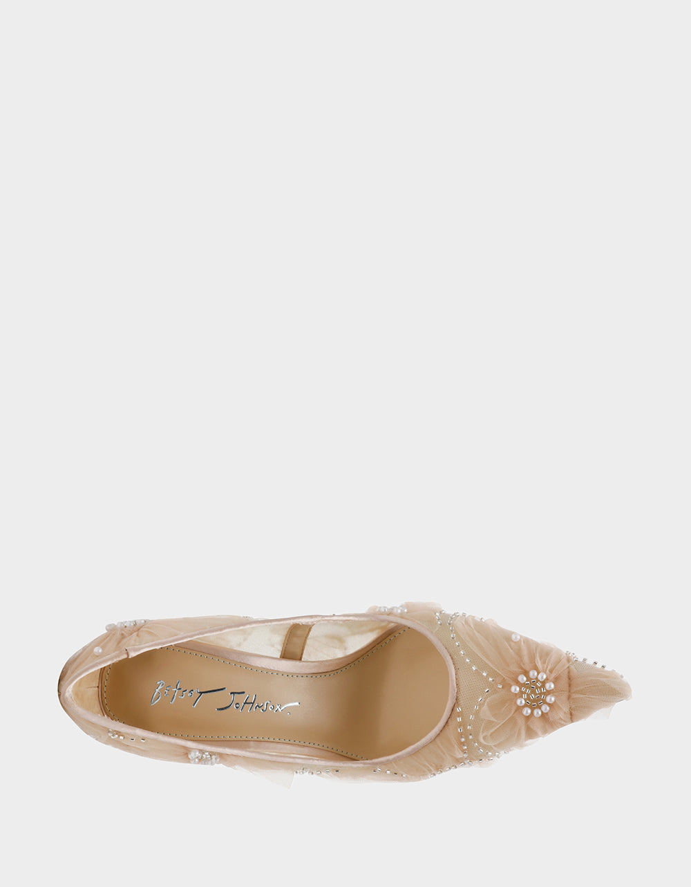 ROXIE Nude Pointed-Toe Mesh Stiletto Pump Women's Heel