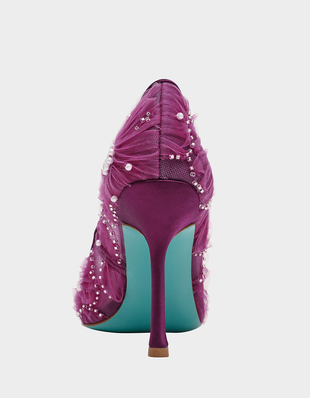 ROXIE OXBLOOD Pointed-Toe Mesh Stiletto Pump Women's Heel