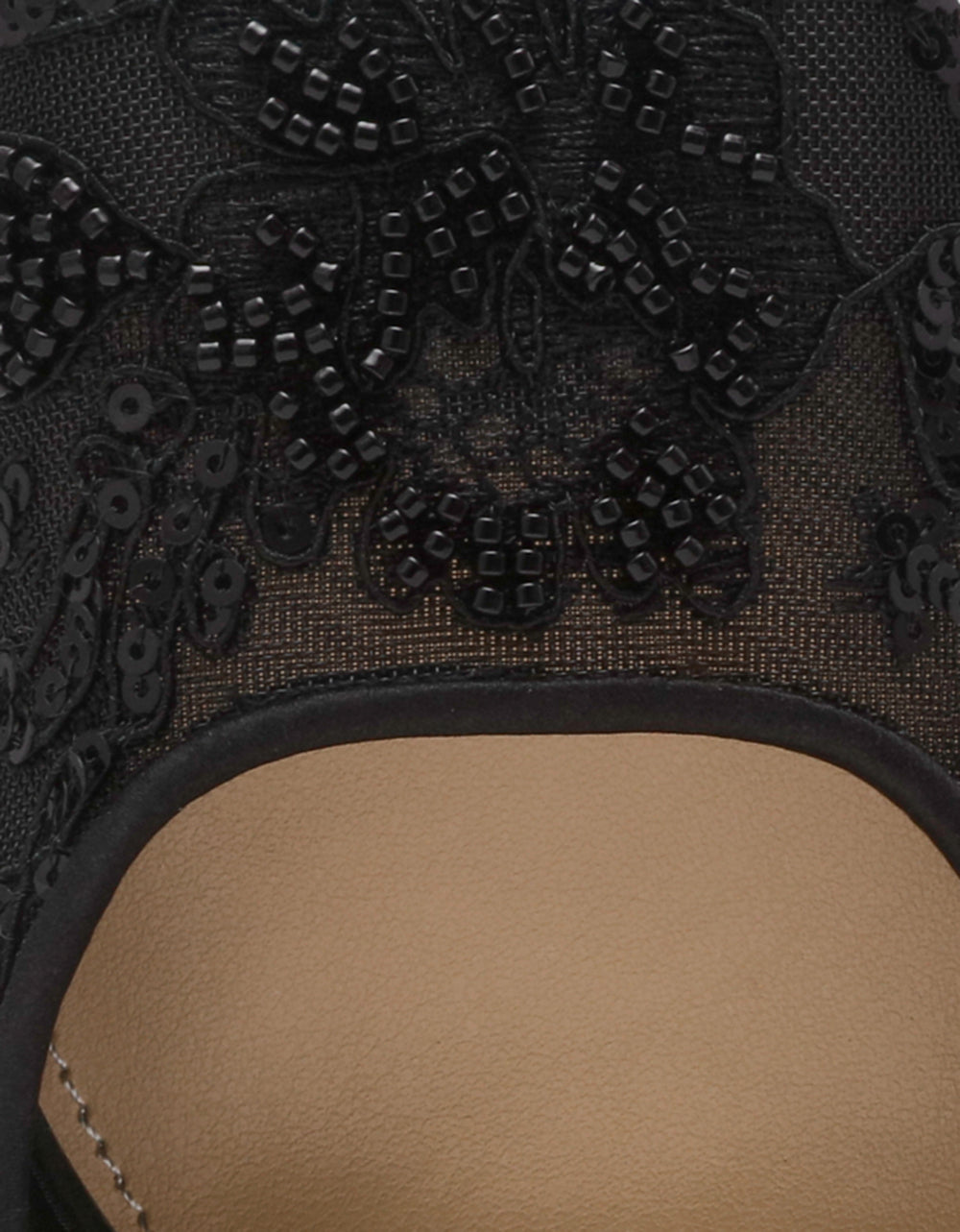 NINAH BLACK Square-Toe Slingback Mesh Block Heels