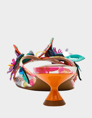 BEATRIZ WHITE MULTI Women's Floral Rhinestone Kitten Heel