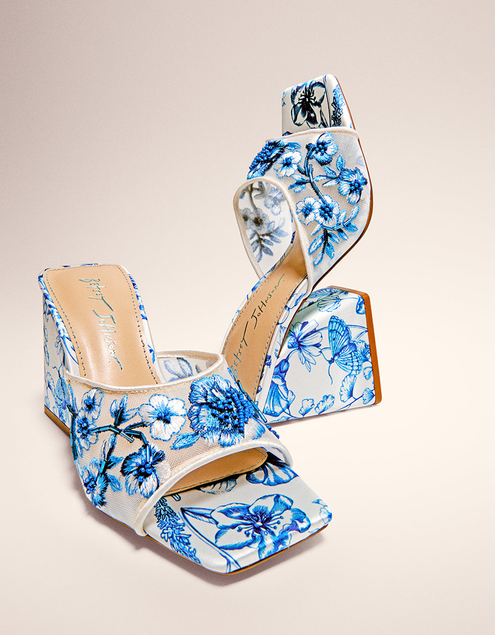 ROO BLUE FLORAL Slip-On Heel