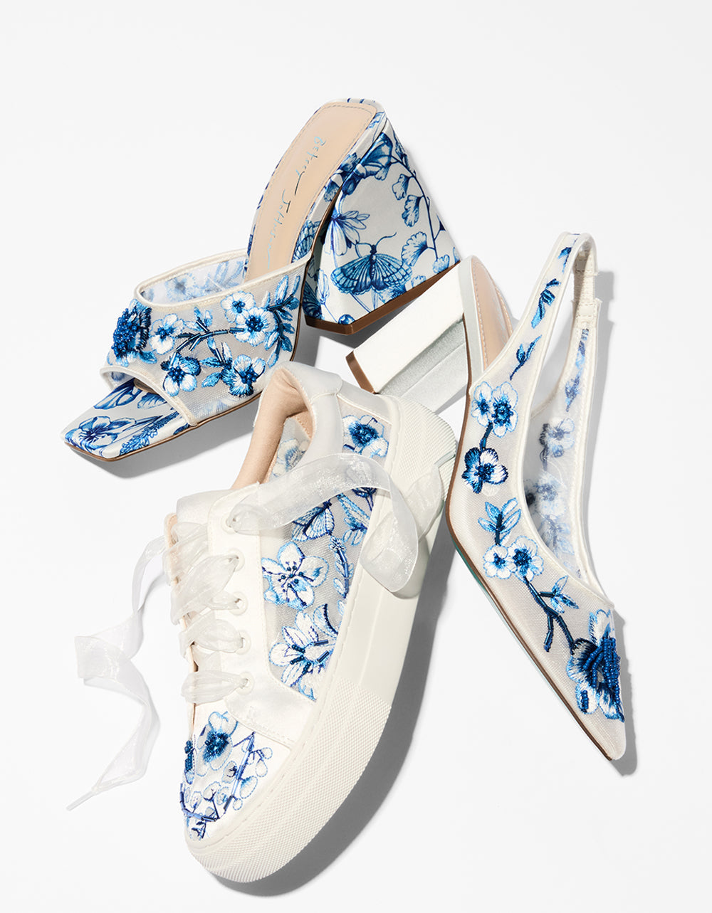ROO BLUE FLORAL Slip-On Heel