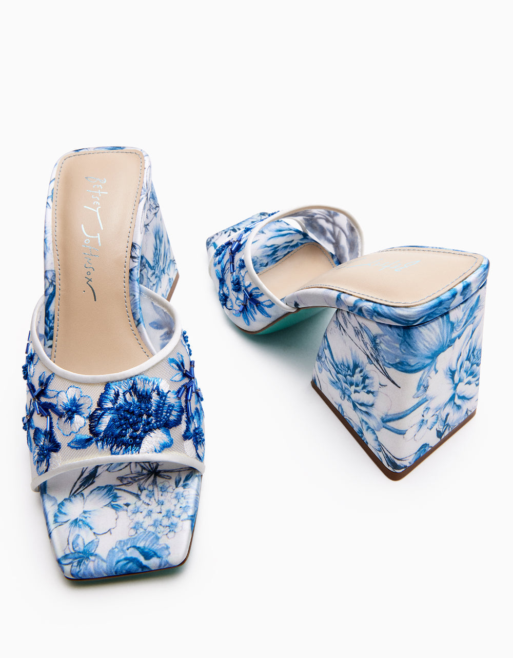 ROO BLUE FLORAL Slip-On Heel