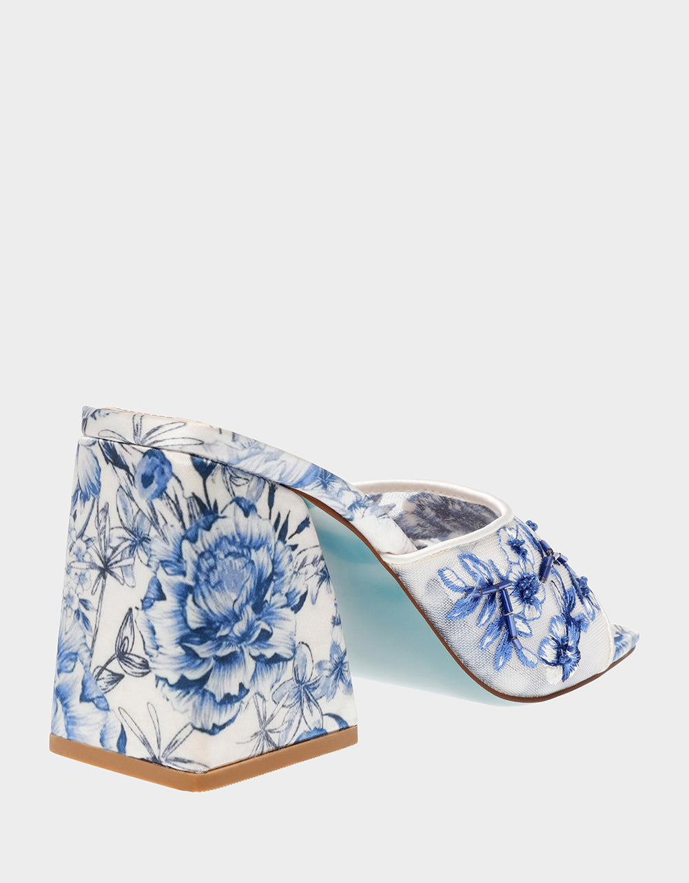 ROO BLUE FLORAL Slip-On Heel