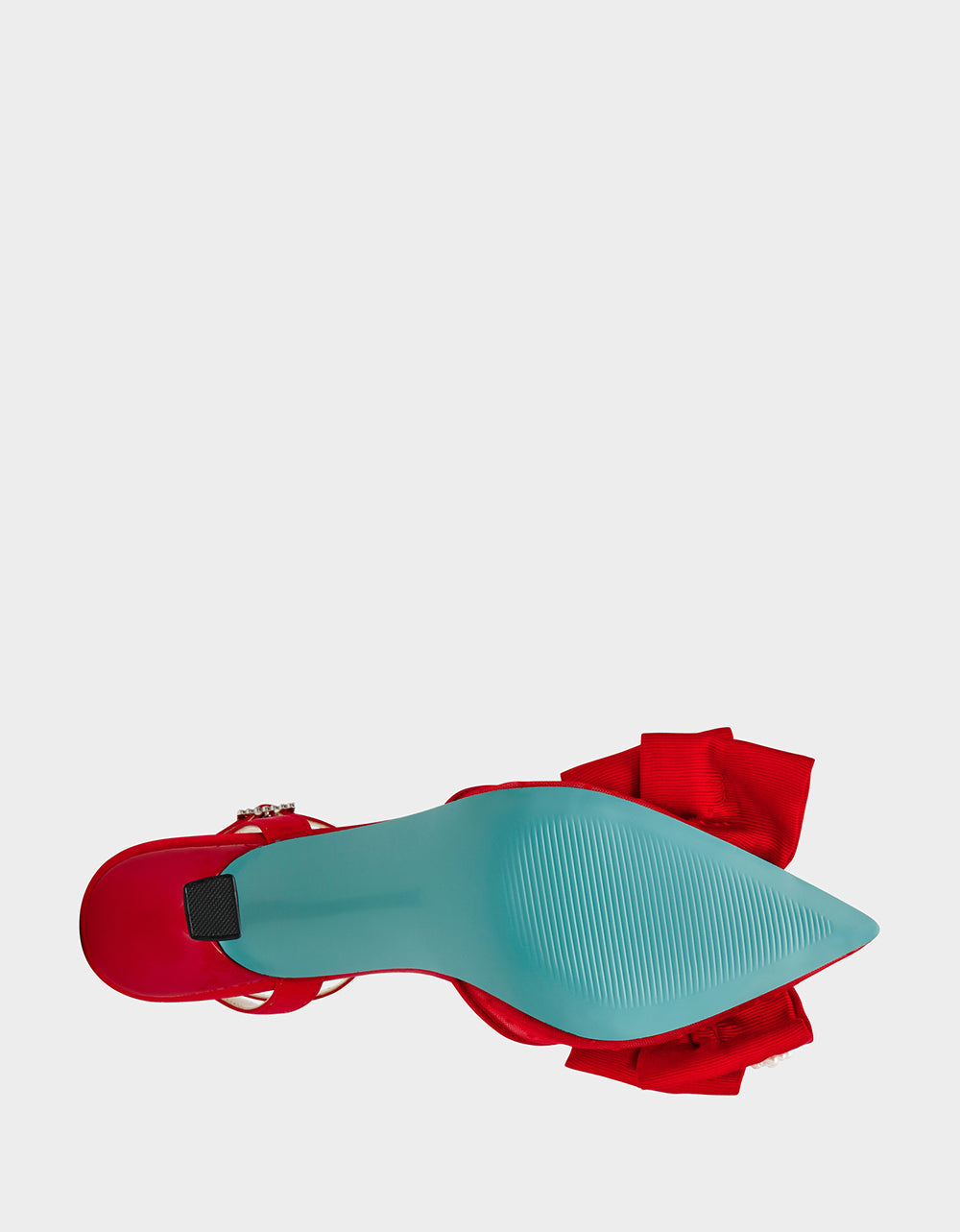 MARK RED Pointed-Toe Mesh Pump Rhinestone Bow Women's Heel