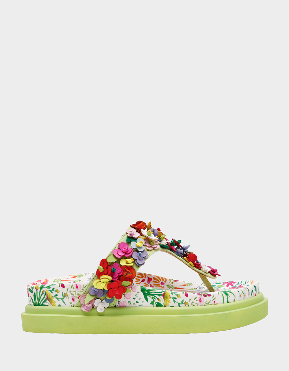 KAMMERON NATURAL FLORAL MULTI Women's Slip-On Footbed Floral Sandal