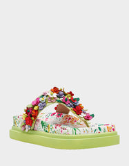 KAMMERON NATURAL FLORAL MULTI Women's Slip-On Footbed Floral Sandal