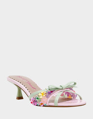 SHIRLEY Pink Multi Women's Kitten Heel Mule Heel