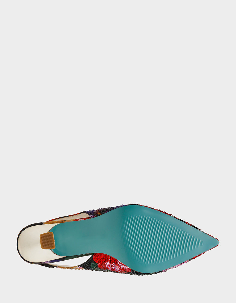 CLARK HEELS BLACK FLOWER MULTI Slingback Women's Kitten Heel