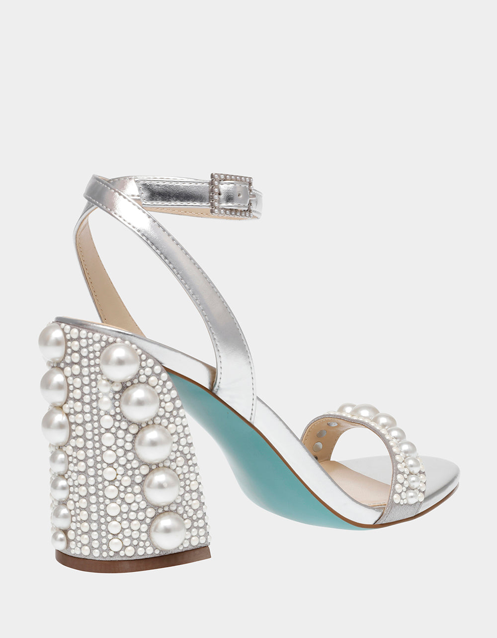 LEXI SILVER PEARL Block Heels