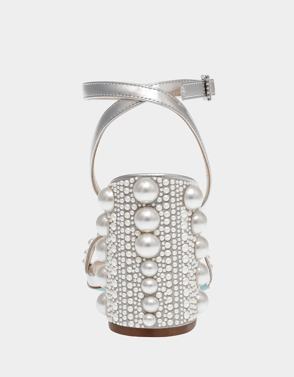 LEXI SILVER PEARL Block Heels