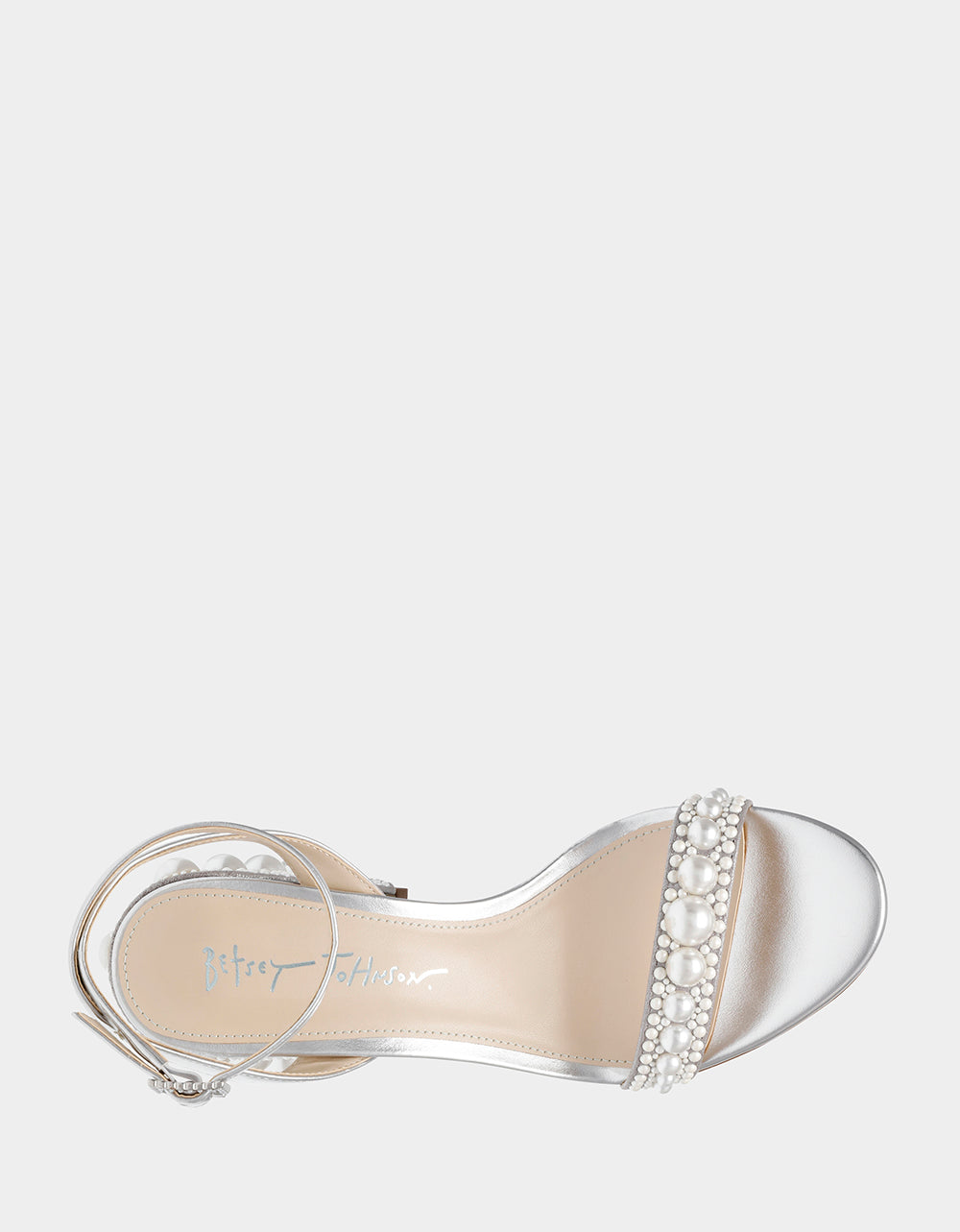 LEXI SILVER PEARL Block Heels