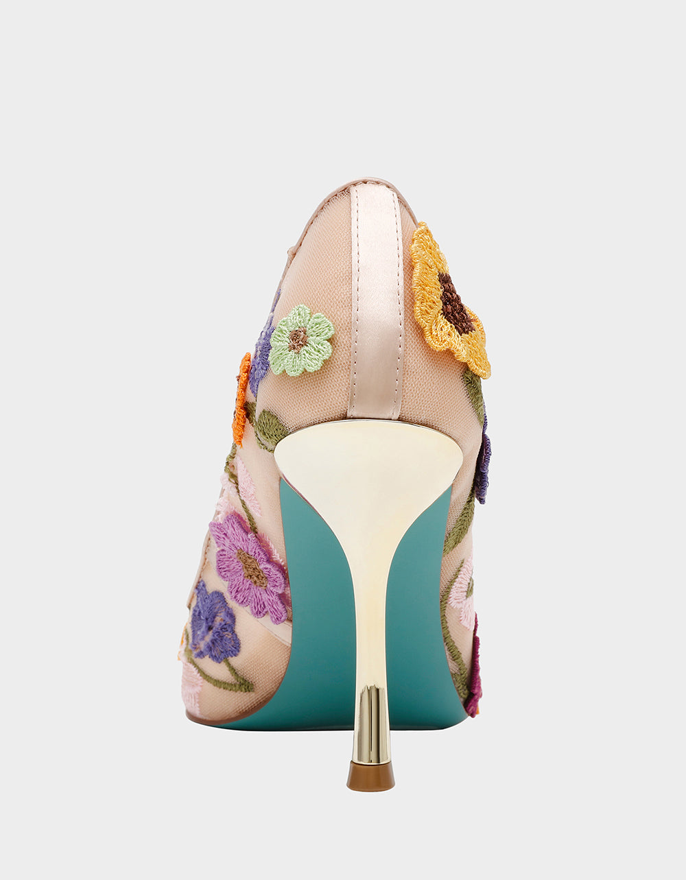 AIMEY NUDE FLORAL Pointed-Toe Stiletto Pump Heel