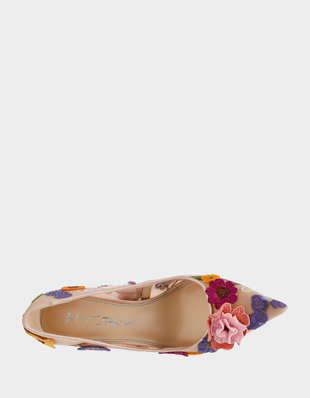 AIMEY NUDE FLORAL Pointed-Toe Stiletto Pump Heel