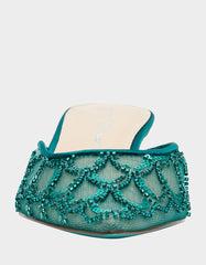 ELLIS EMERALD Pointed-Toe Mesh Embellished Mule Women's Kitten Heel