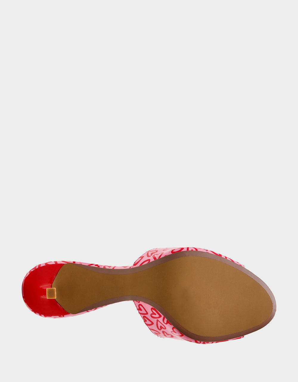 CASIDY PINK MULTI Women's Heart Print Mule Heel with Rhinestone Lip