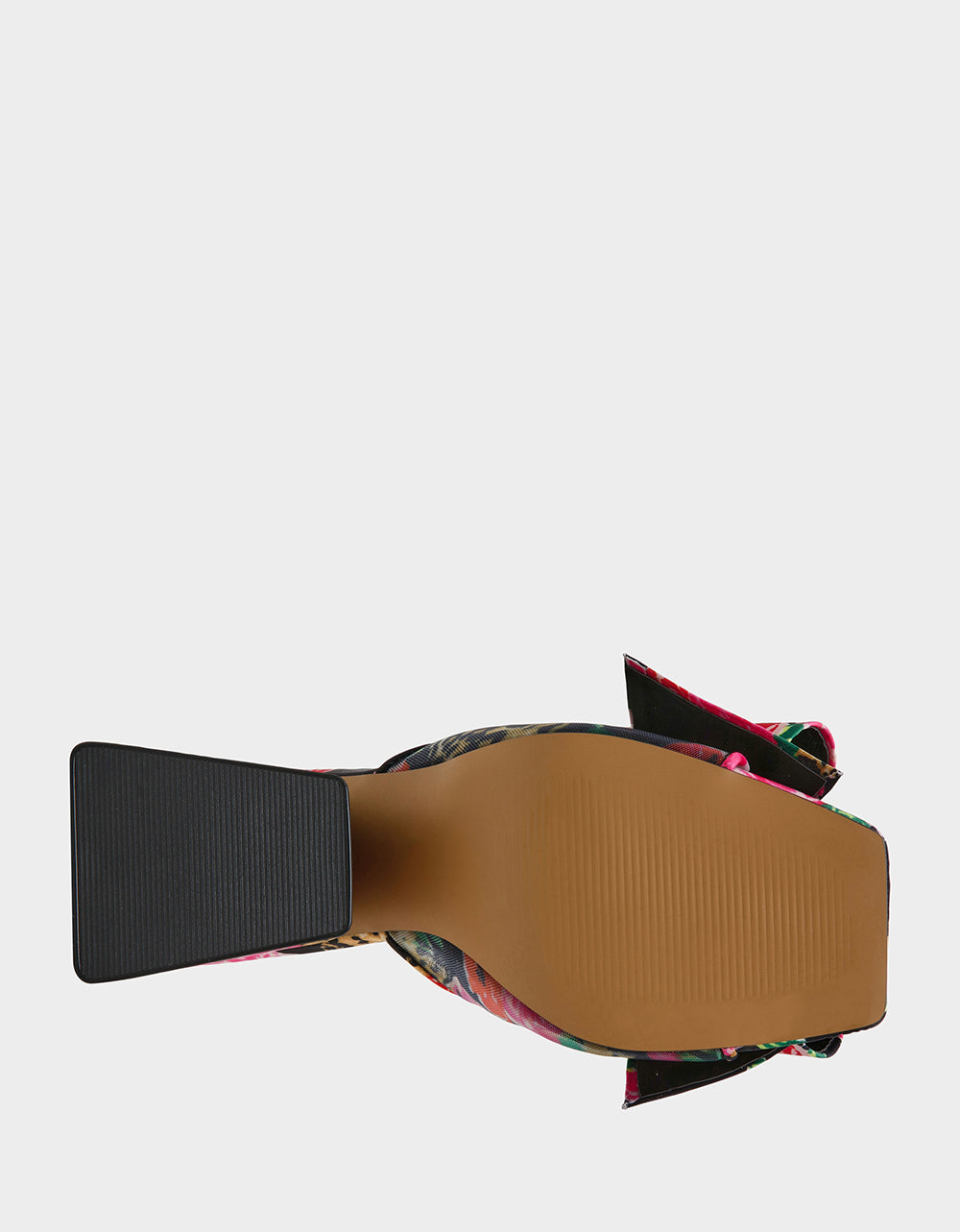 JORDN LEOPARD FLORAL Square-Toe Mule Block Heel