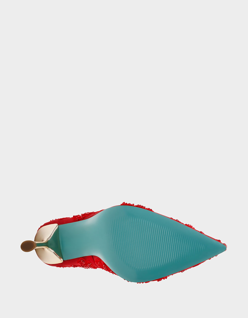 JENII RED Pointed-Toe Mesh Embellished Floral Print Pump Women's Heel