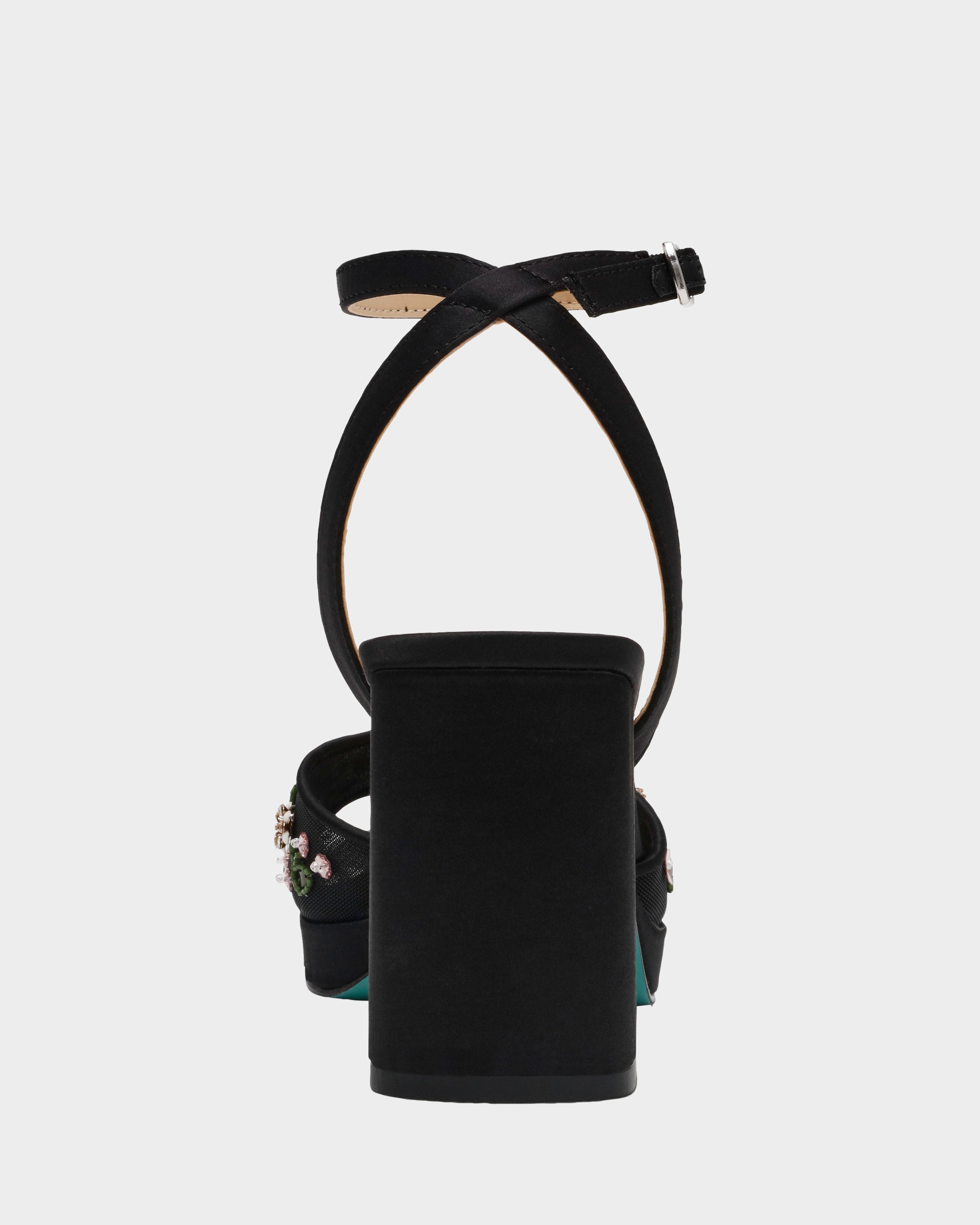 KIRRA BLACK Platform Strappy Square-Toe Block Heel