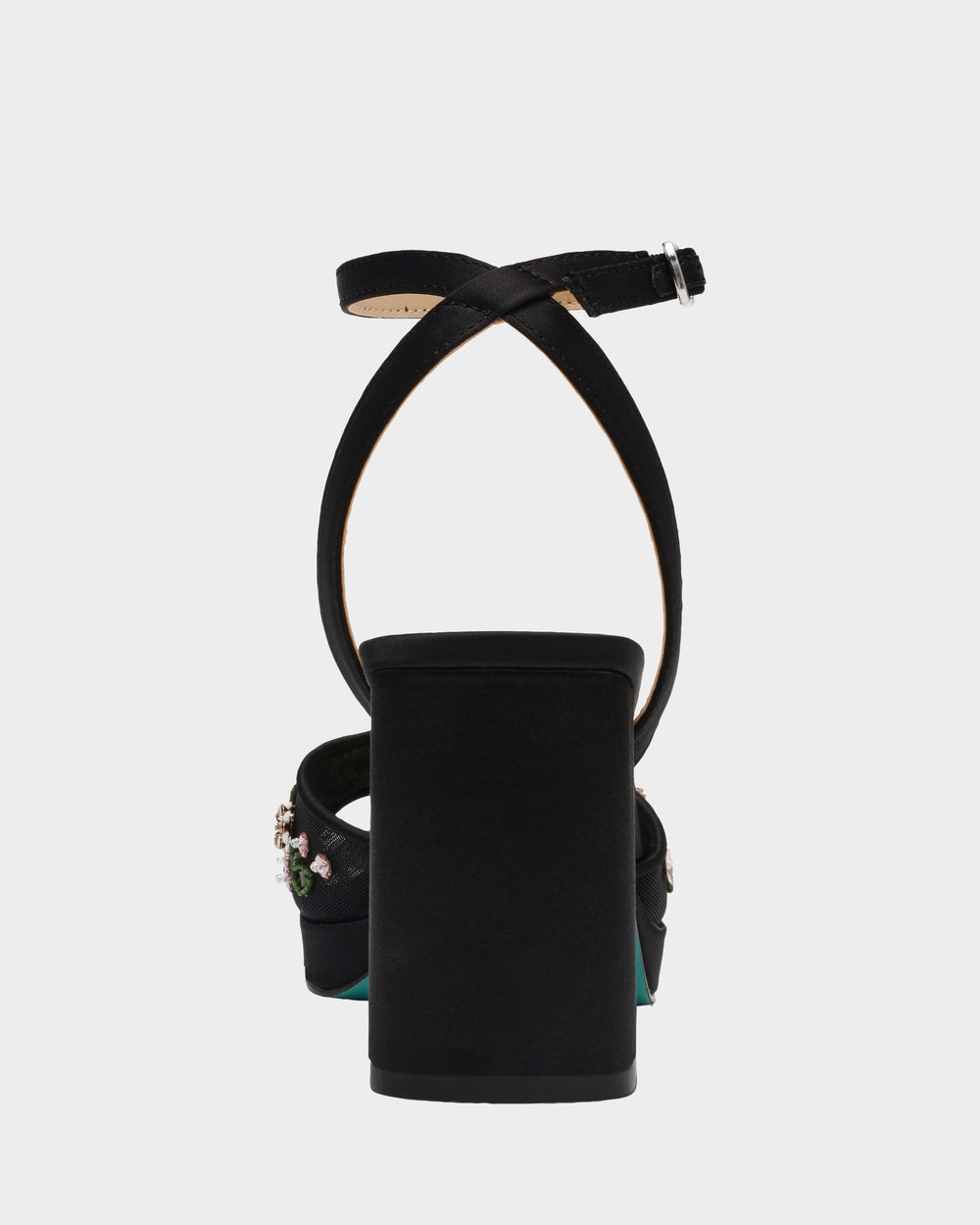 KIRRA BLACK Platform Strappy Square-Toe Block Heel