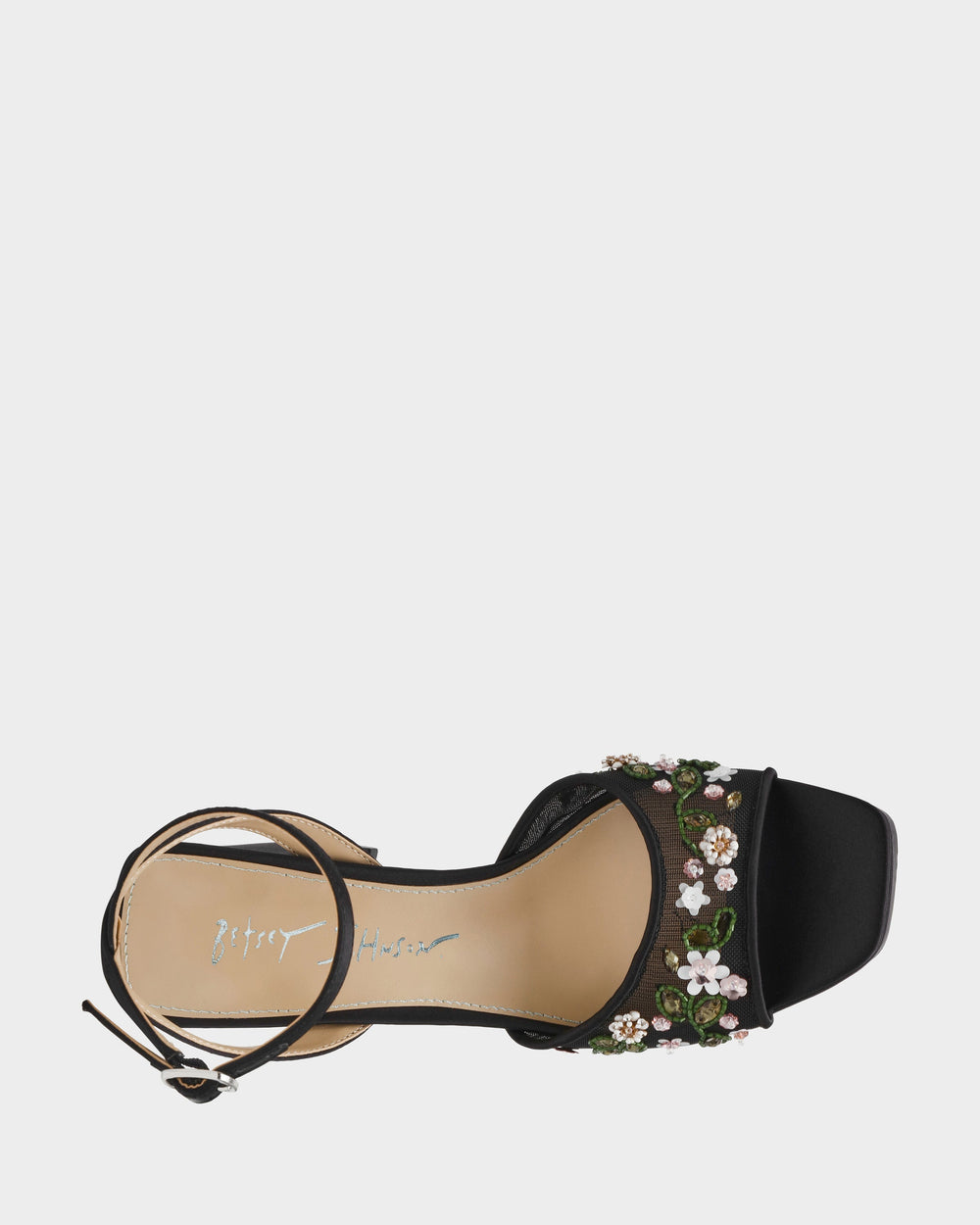 KIRRA BLACK Platform Strappy Square-Toe Block Heel