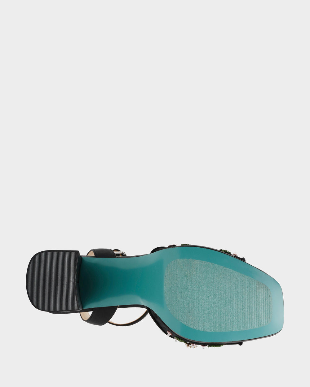 KIRRA BLACK Platform Strappy Square-Toe Block Heel