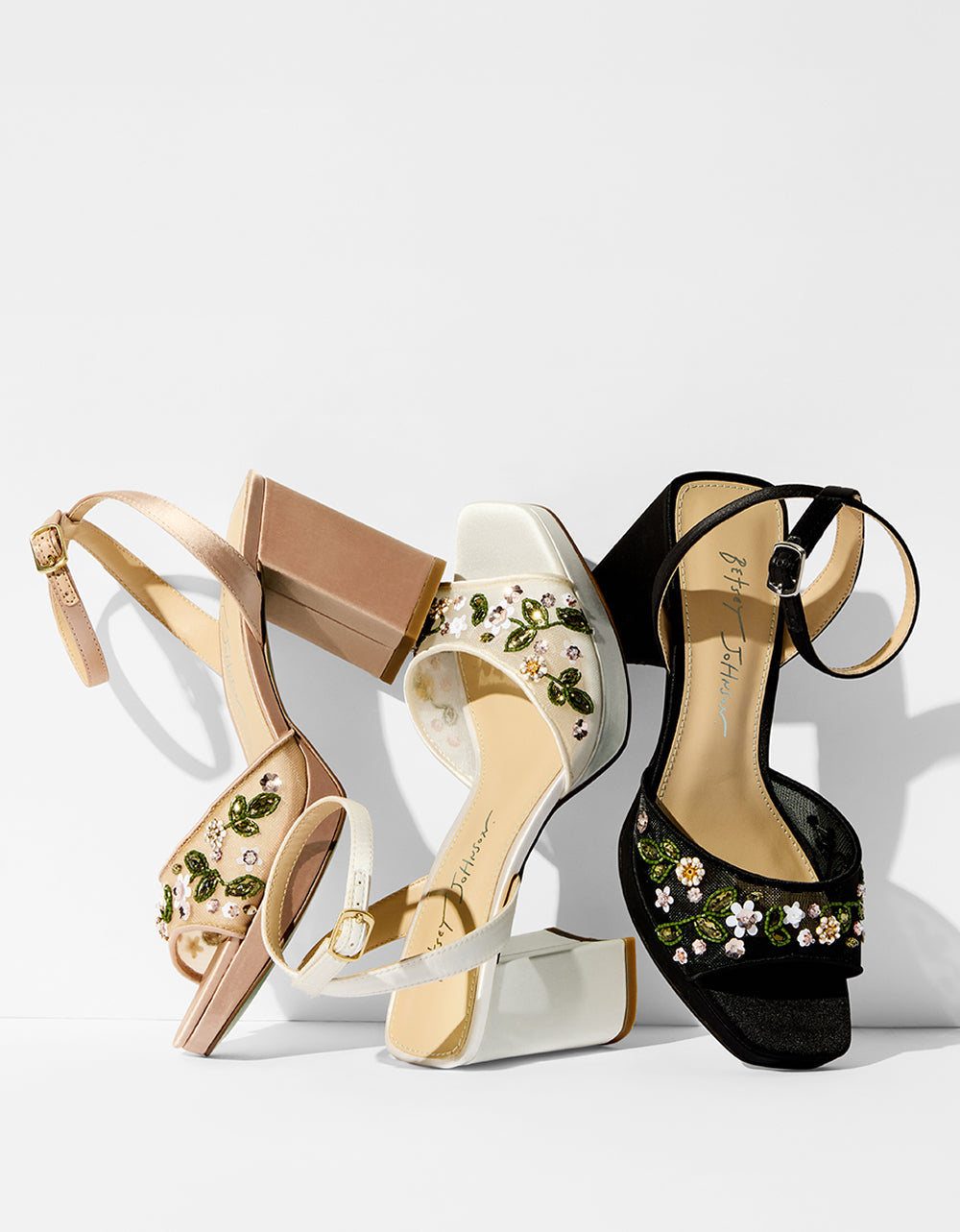 KIRRA BLACK Platform Strappy Square-Toe Block Heel