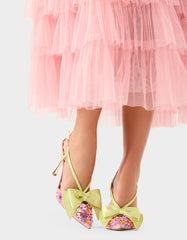 MELISA PINK MULTI Women's Floral Bow Stiletto Heel