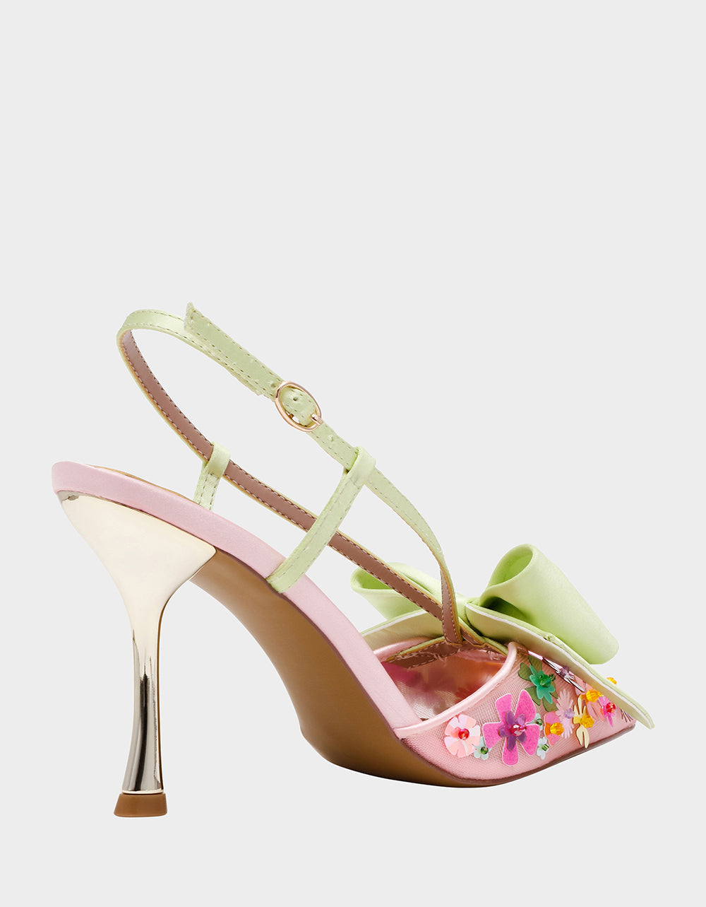 MELISA PINK MULTI Women's Floral Bow Stiletto Heel