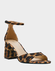 KAMI LEOPARD Block Heel Open Toe Women's Heel