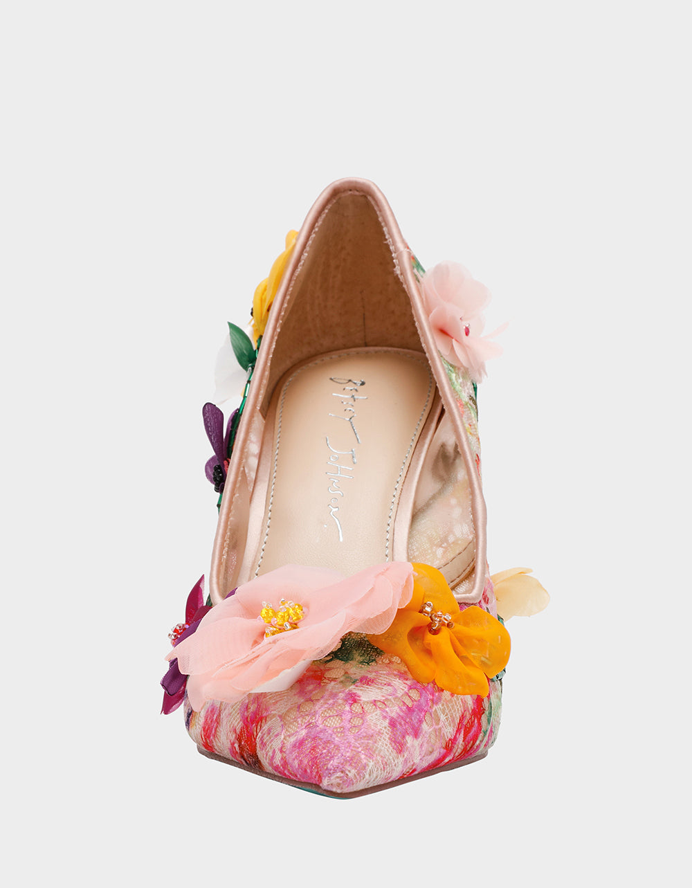 DARCY NUDE MULTI Women's High Stiletto Heel Floral Embellishments