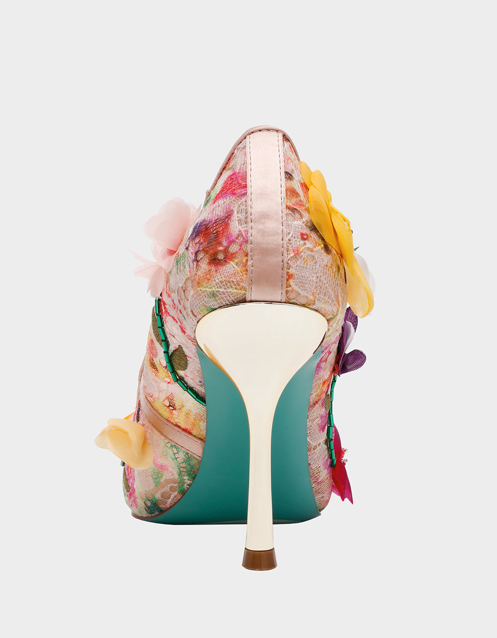 DARCY NUDE MULTI Women's High Stiletto Heel Floral Embellishments