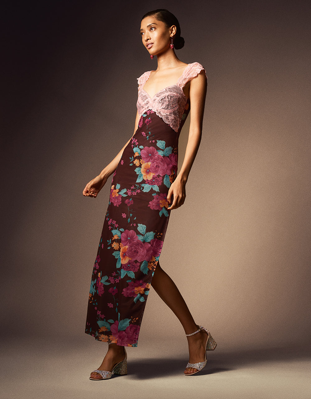 KAMI RHINESTONE Block Heel Open Toe Women's Heel