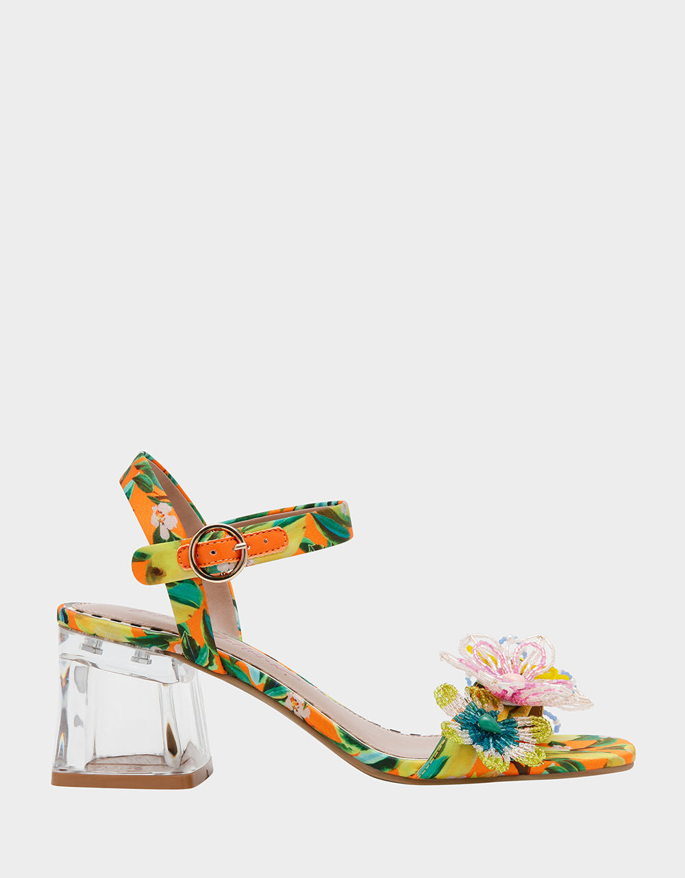CINTHIA YELLOW MULTI Strappy Block Heel