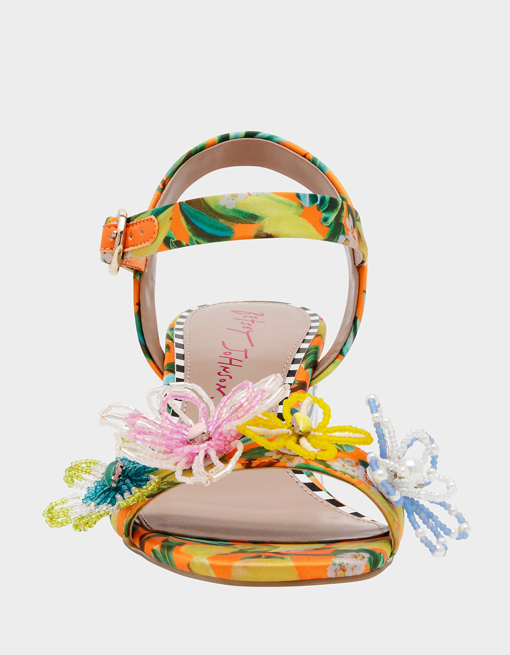 CINTHIA YELLOW MULTI Strappy Block Heel