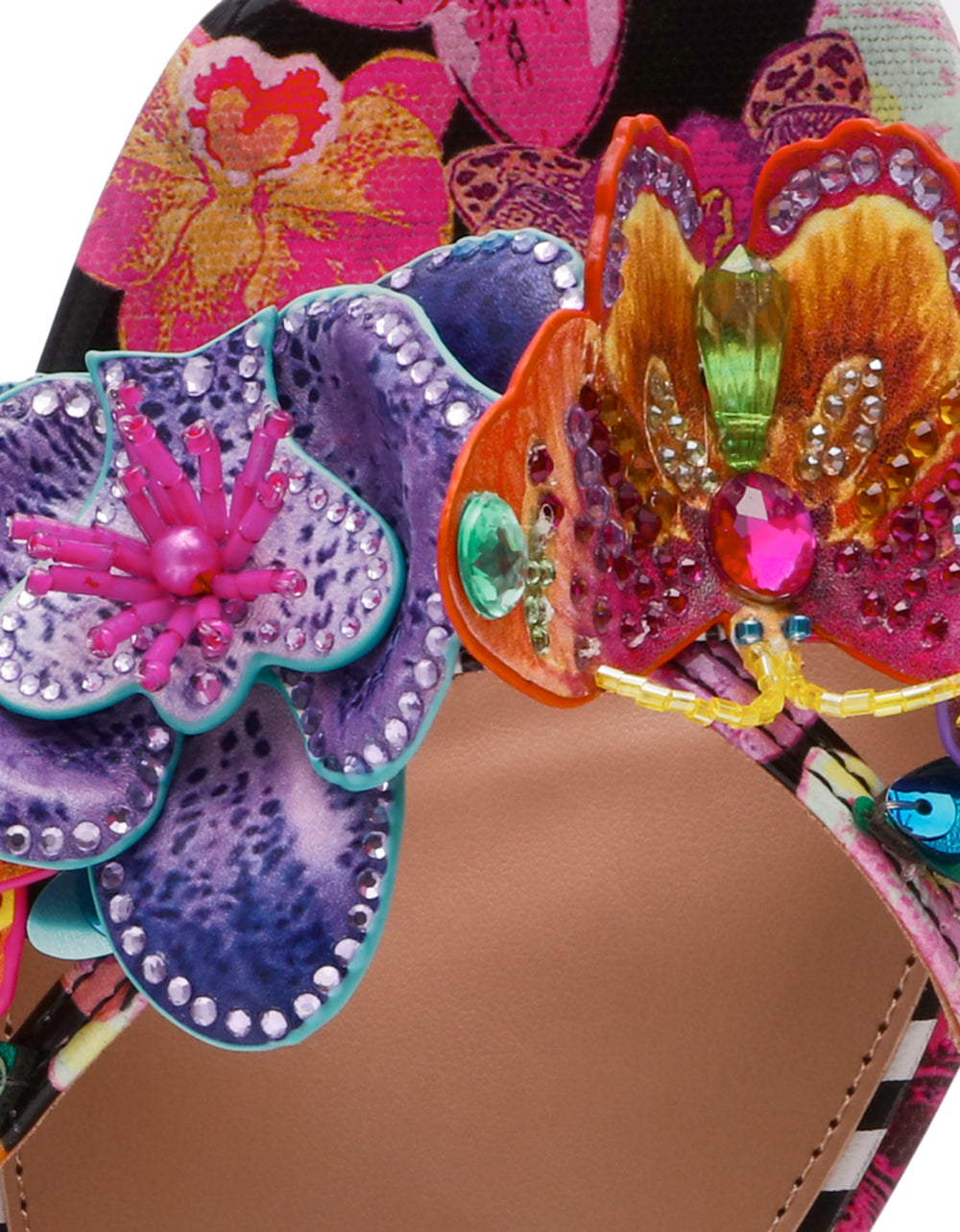 MARANDA BLACK MULTI Women's Block Floral Low Heel