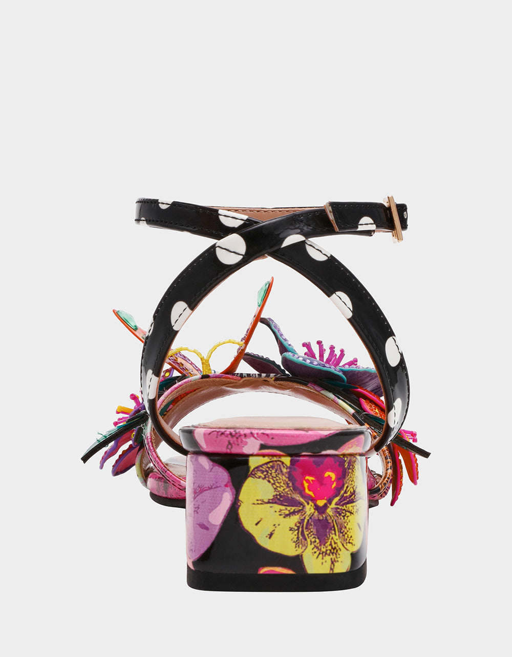 MARANDA BLACK MULTI Women's Block Floral Low Heel