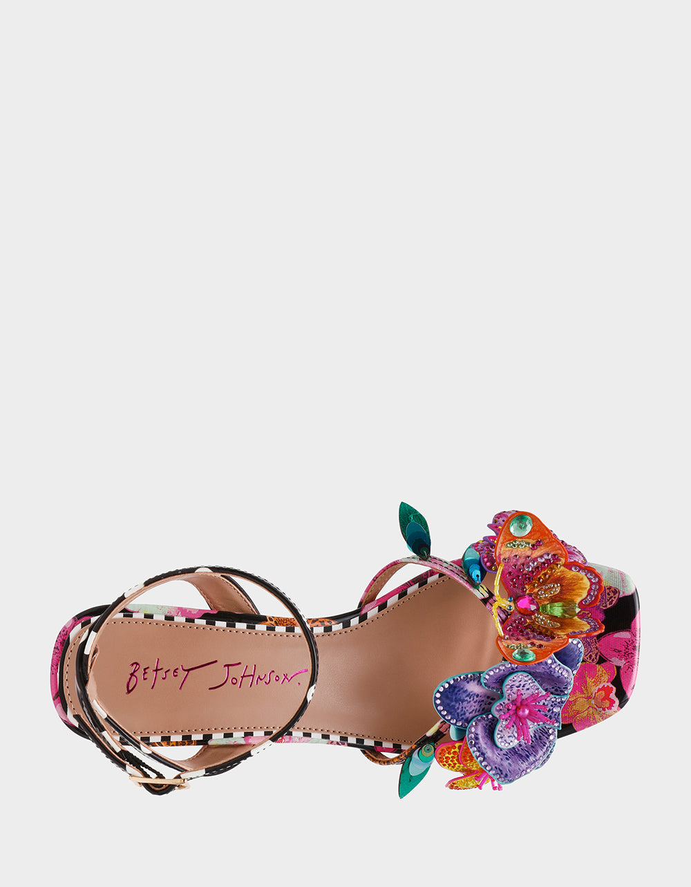 MARANDA BLACK MULTI Women's Block Floral Low Heel