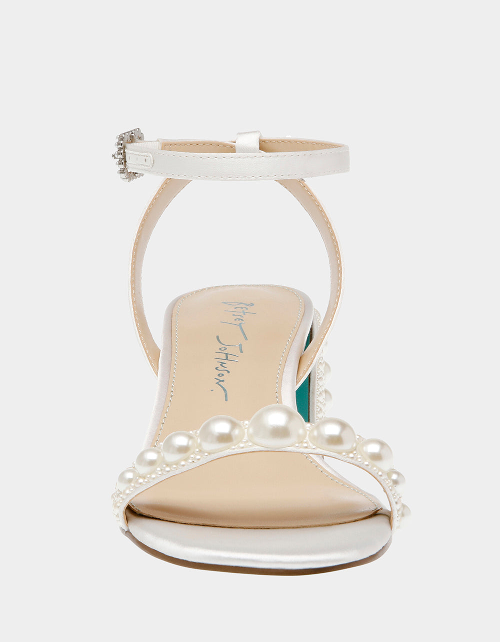 TINA IVORY Pearl Block Heel Sandal