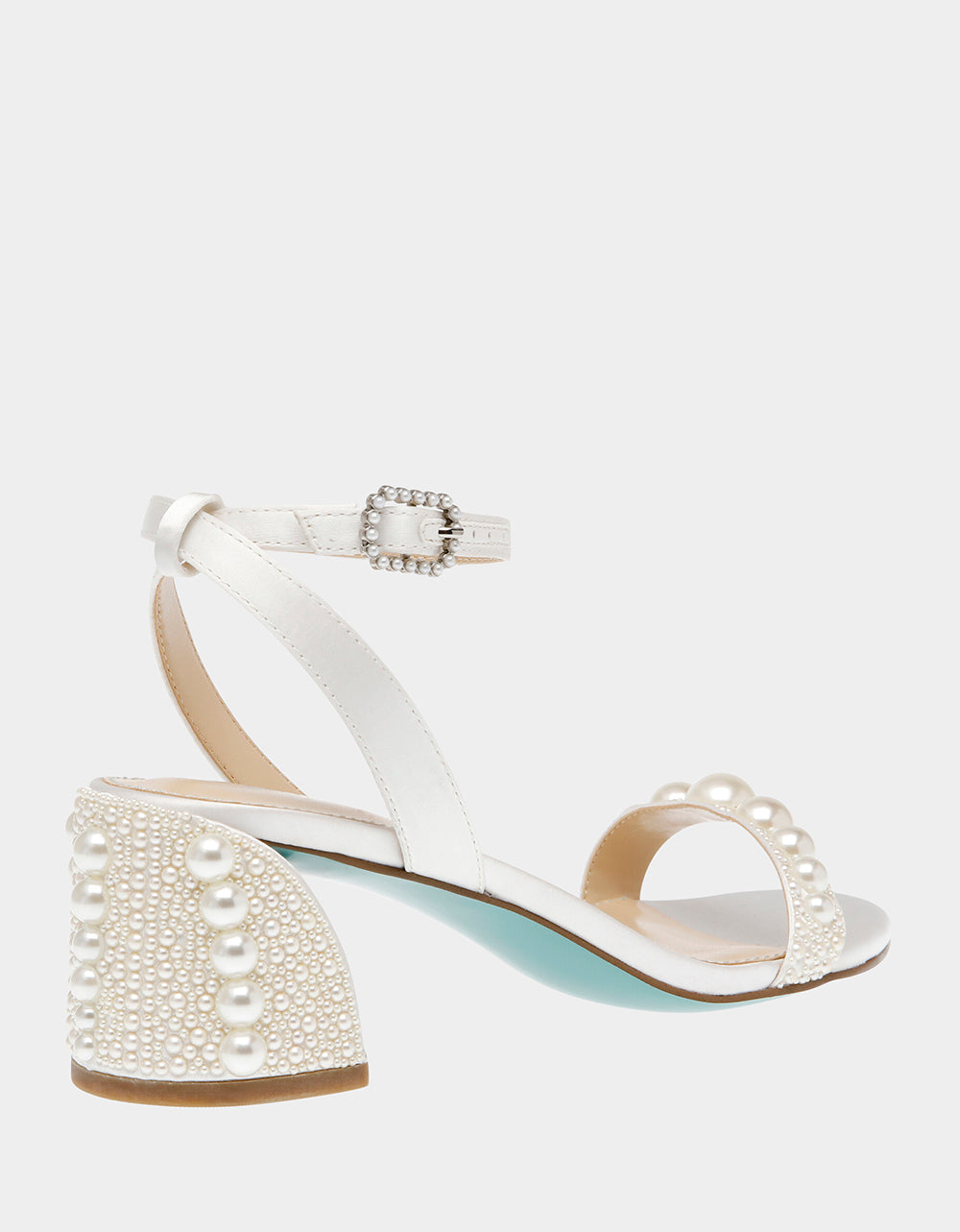 TINA IVORY Pearl Block Heel Sandal