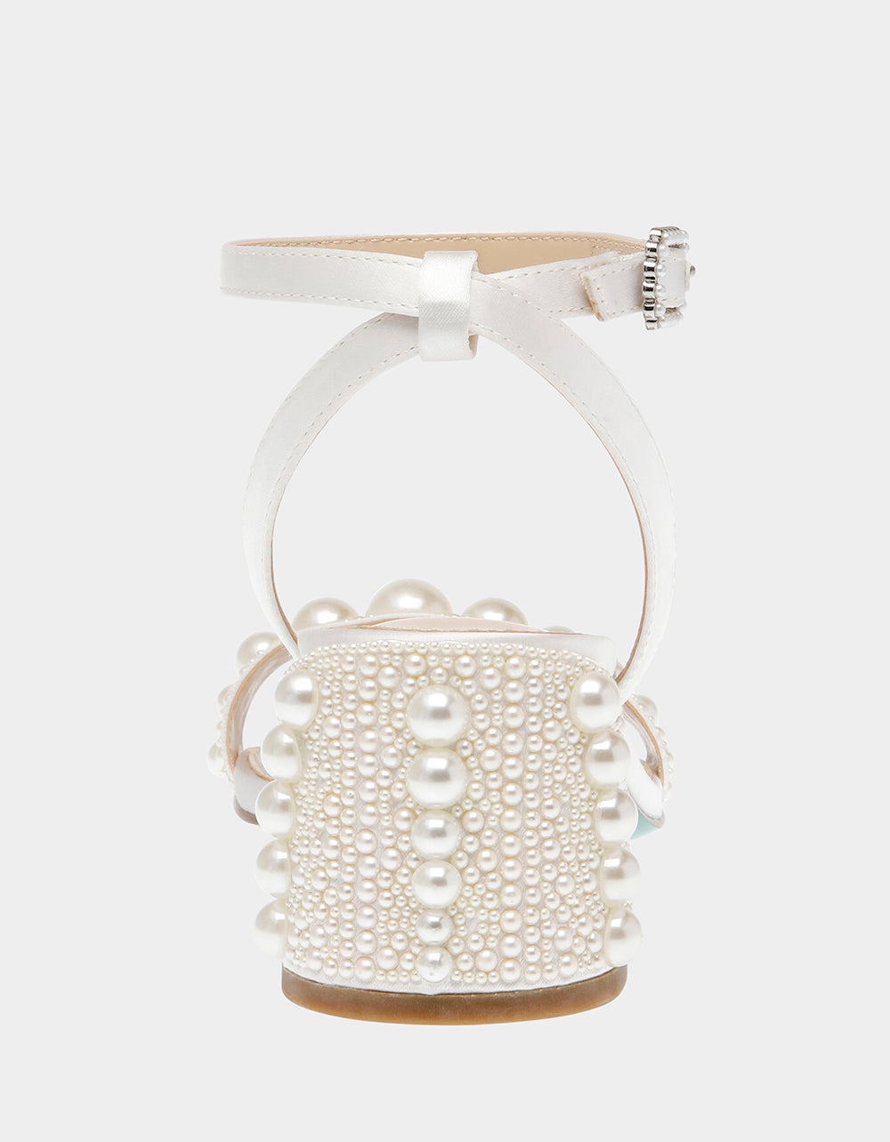 TINA IVORY Pearl Block Heel Sandal