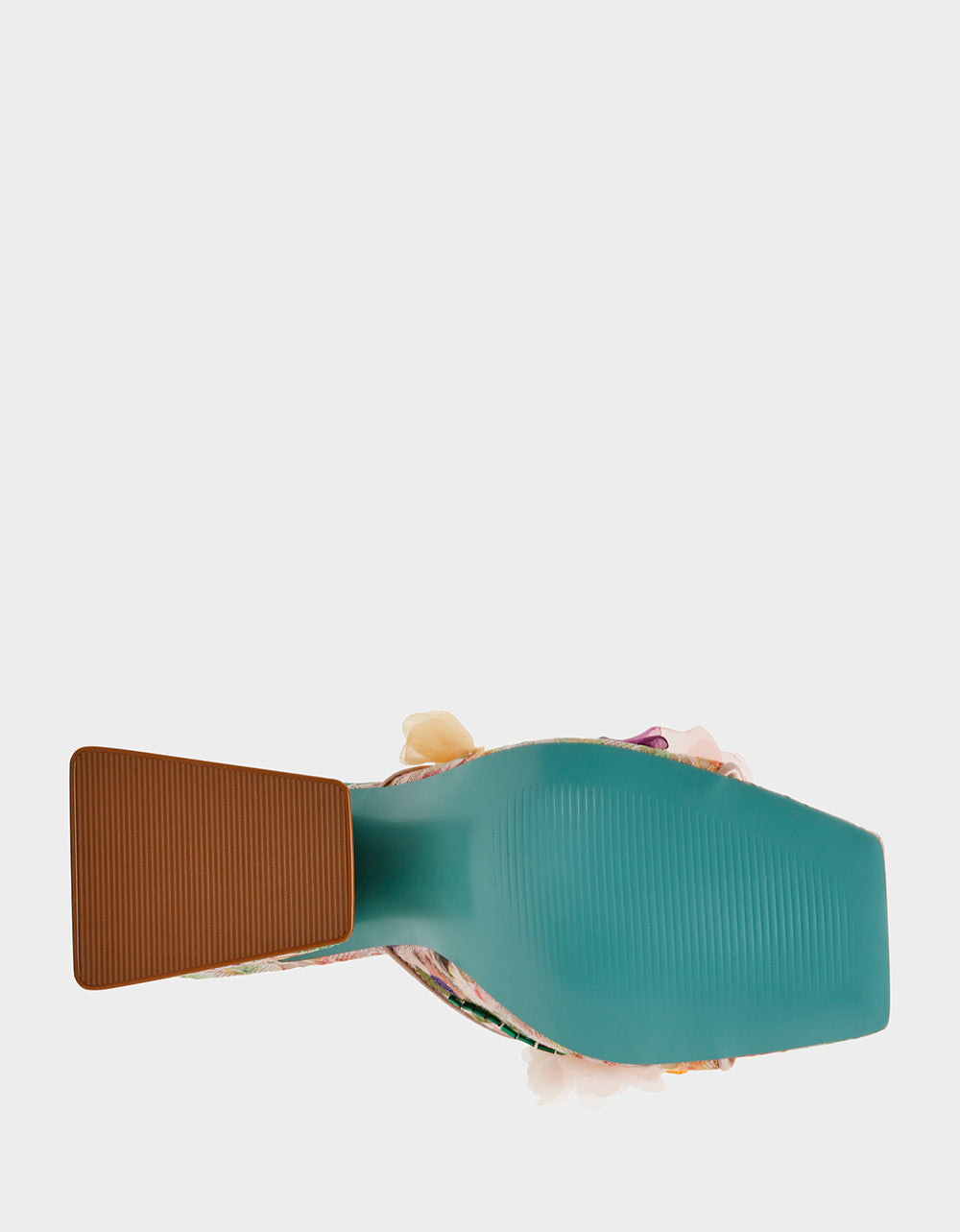 HEATH NUDE MULTI Women's Slip On Block Mule Floral Heel