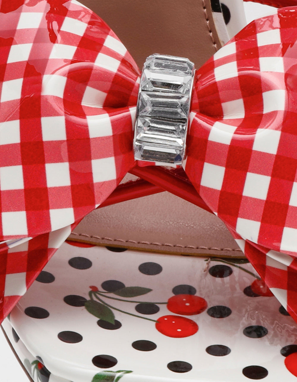 MARGRET RED MULTI Women's Strappy Square-Toe Charm Heel