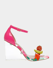 HARLEN BERRY MULTI Clear Wedge Heel
