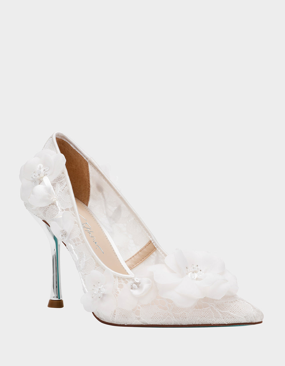 DARCY IVORY Women's High Stiletto Heel Floral Embellishments