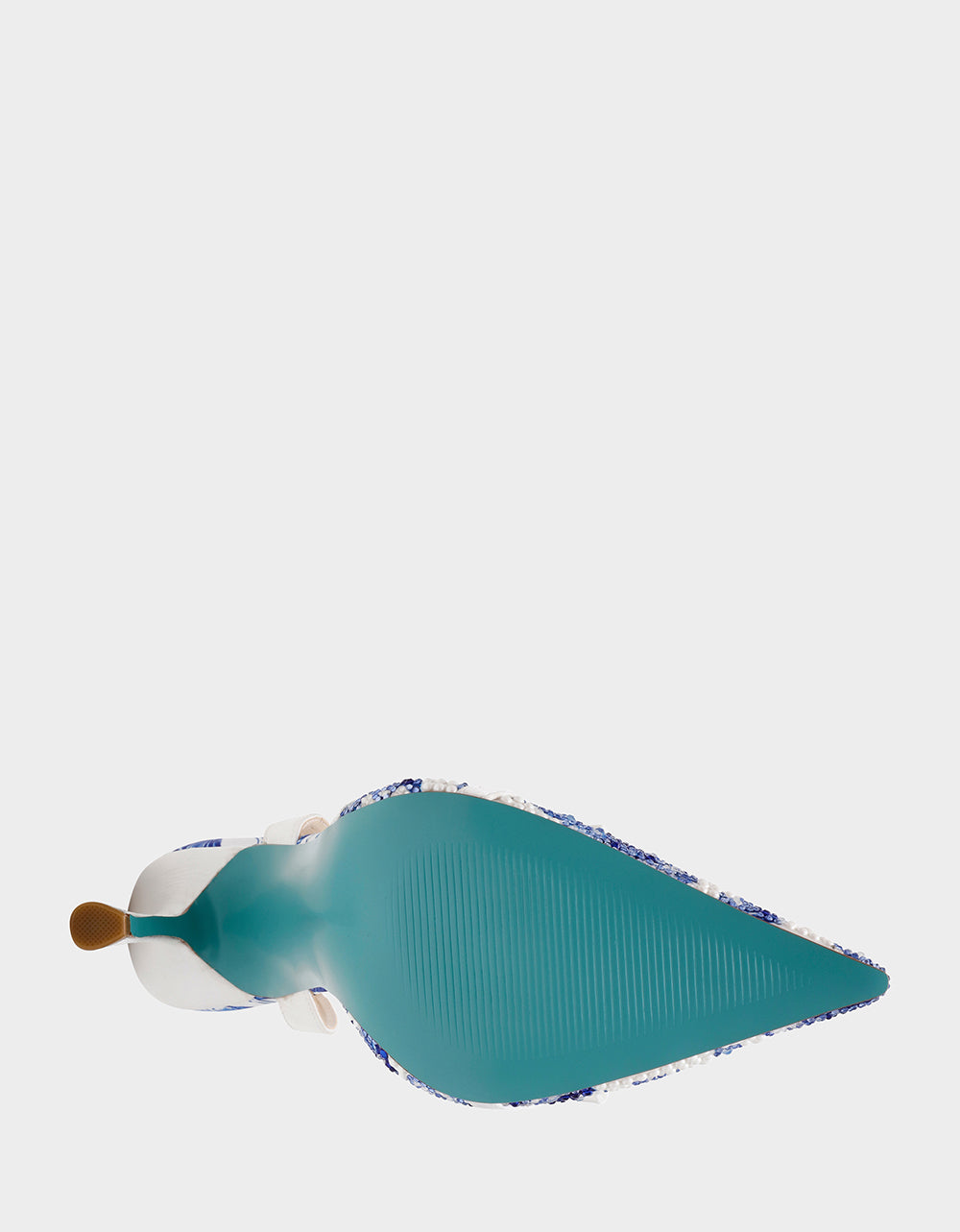 ROZA WHITE/BLUE FLORAL Women's Pointed Toe Stiletto Floral Heel