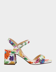 TAMY BRIGHT MULTI Women's Floral Block Heel Sandal