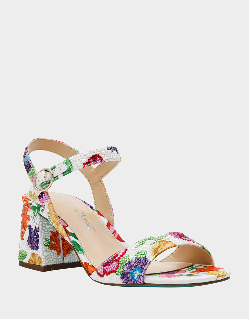 TAMY BRIGHT MULTI Women's Floral Block Heel Sandal
